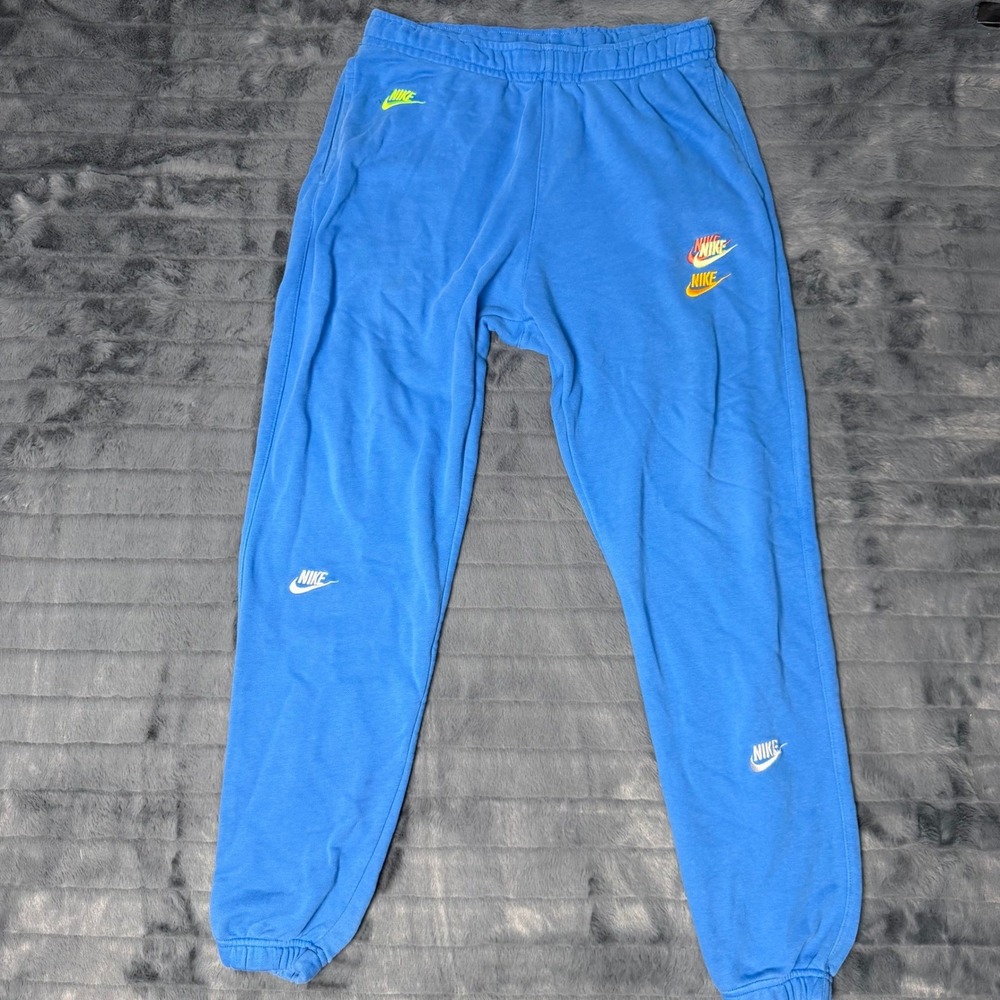 Nike Sportswear Sport Essentials+ Blue Multi Logo Joggers DD4676-403 Mens Medium